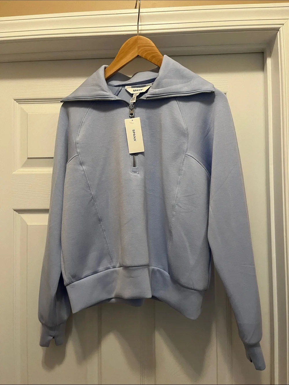 NWT SPANX air essentials hydrangea Half-Zip Pullover
